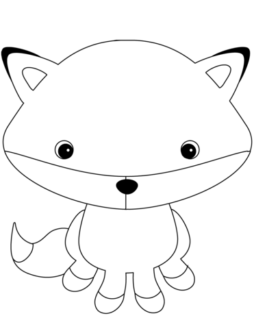 Adorable Fox Coloring Page